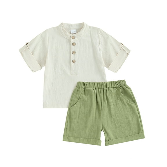 Bagilaanoe 2pcs Toddler Baby Boy Shorts Set Short Sleeve T Shirt Tops + Shorts 6M 12M 18M 24M 3T 4T Kids Casual Summer Clothes