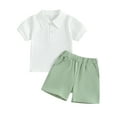 thumbnail image 1 of Bagilaanoe 2pcs Toddler Baby Boy Shorts Set Short Sleeve T Shirt Tops + Shorts 6M 12M 18M 24M 3T 4T Kids Casual Summer Clothes, 1 of 8