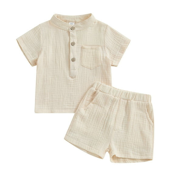 Bagilaanoe 2pcs Toddler Baby Boy Shorts Set Short Sleeve T Shirt Tops + Shorts 6M 12M 18M 24M 3T 4T Kids Casual Summer Clothes