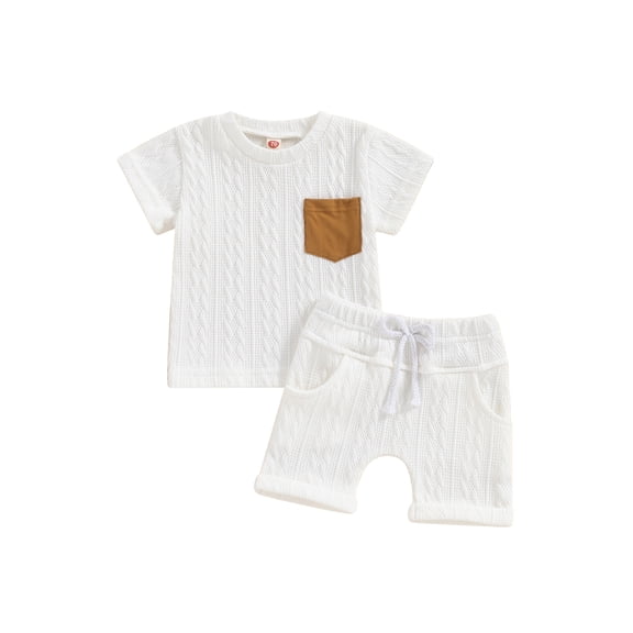 Bagilaanoe 2pcs Toddler Baby Boy Shorts Set Short Sleeve T Shirt Tops   Shorts 6M 12M 18M 24M 3T Kids Casual Summer Clothes