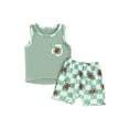 thumbnail image 1 of Bagilaanoe 2pcs Toddler Baby Boy Shorts Set Sleeveless Plaid Tank Tops + Shorts 6M 12M 18M 24M 3T Kids Casual Summer Clothes, 1 of 9