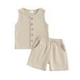 thumbnail image 1 of Bagilaanoe 2pcs Toddler Baby Boy Shorts Set Sleeveless Tank Tops + Shorts 6M 12M 18M 24M 3T Kids Casual Summer Clothes, 1 of 8