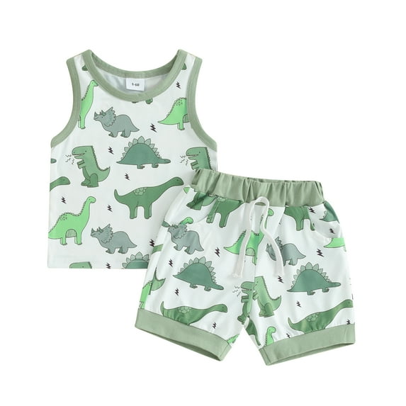 Bagilaanoe 2pcs Toddler Baby Boy Shorts Set Sleeveless Tank Tops + Shorts 6M 12M 18M 24M 3T Kids Casual Summer Clothes