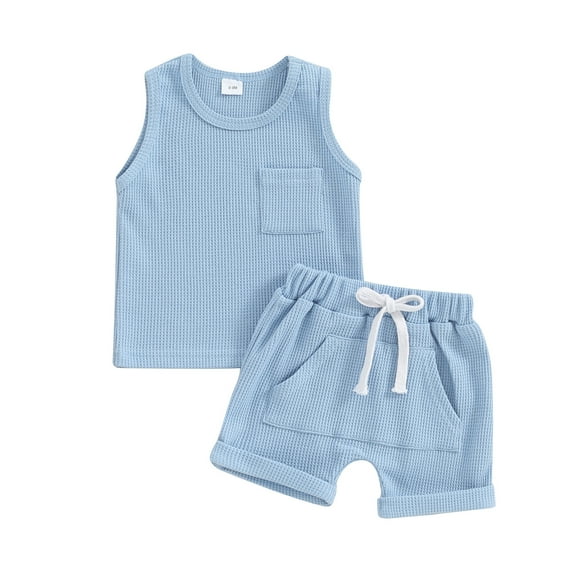 Bagilaanoe 2pcs Toddler Baby Boy Shorts Set Sleeveless Tank Tops   Shorts 6M 12M 18M 24M 3T Kids Casual Summer Clothes