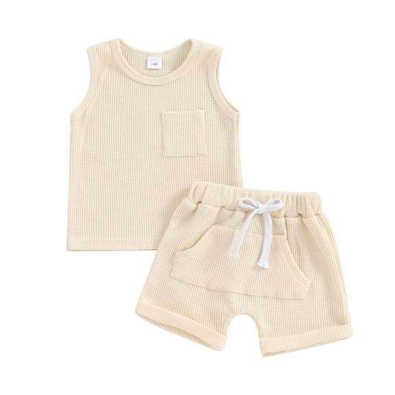 Bagilaanoe 2pcs Toddler Baby Boy Shorts Set Sleeveless Tank Tops   Shorts 6M 12M 18M 24M 3T Kids Casual Summer Clothes