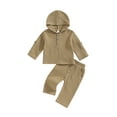 thumbnail image 1 of Bagilaanoe 2pcs Toddler Baby Boys Long Pants Set Long Sleeve Hooded Tops + Trousers 6M 12M 18M 24M 3T 4T Kids Fall Casual Outfits, 1 of 8