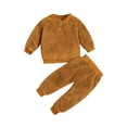 thumbnail image 1 of Bagilaanoe 2pcs Toddler Baby Boys Long Pants Set Long Sleeve Pullover Tops + Trousers 6M 12M 18M 24M 3T Kids Fall Plush Outfits, 1 of 8