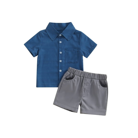 Bagilaanoe 2pcs Toddler Baby Boys Short Pants Set Print Short Sleeve Shirt Tops + Shorts 6M 12M 18M 24M 3T 4T Kids Casual Summer Outfits