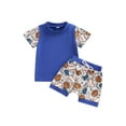 thumbnail image 1 of Bagilaanoe 2pcs Toddler Baby Boys Short Pants Set Print Short Sleeve T-shirt Tops + Shorts 6M 12M 18M 24M 3T Kids Casual Summer Outfits, 1 of 9