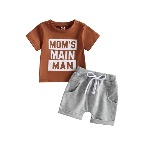 Bagilaanoe 2pcs Toddler Baby Boys Short Pants Set Short Sleeve Letter Print T Shirt Tops   Shorts 6M 12M 18M 24M 3T Kids Casual Summer Outfits
