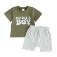 thumbnail image 1 of Bagilaanoe 2pcs Toddler Baby Boys Shorts Set Letter Print Short Sleeve T-Shirt Tops + Shorts 6M 12M 18M 24M 3T Kids Casual Summer Clothes, 1 of 8