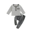 thumbnail image 1 of Bagilaanoe 2pcs Toddler Baby Girl Boy Long Pants Set Long Sleeve T-Shirts Tops + Trousers 6M 12M 18M 24M 3T Infnat Casual Fall Outfits, 1 of 9