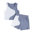 thumbnail image 1 of Bagilaanoe 2pcs Toddler Baby Girl Boys Shorts Set Contrast Color Sleeveless Tank Tops + Shorts 9M 12M 18M 24M 3T 4T Kids Casual Summer Clothes, 1 of 8