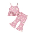 thumbnail image 1 of Bagilaanoe 2pcs Toddler Baby Girl Pants Set Floral Sleeveless Cami Tops + Flare Trousers 6M 12M 18M 24M 3T 4T Kids Casual Clothes, 1 of 7