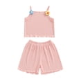 thumbnail image 1 of Bagilaanoe 2pcs Toddler Baby Girl Shorts Set Flowers Sleeveless Camisole Tops + Shorts Kids Casual Summer Clothes, 1 of 6