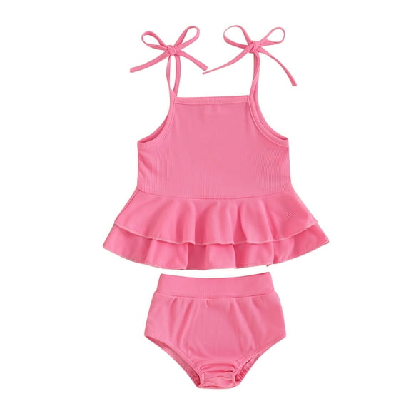 Bagilaanoe 2pcs Toddler Baby Girl Shorts Set Print Sleeveless A-Line Tunic Tops   Shorts 3M 6M 12M 18M 24M 3T Kids Casual Summer Clothes