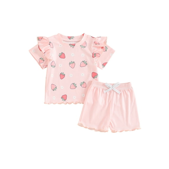 Bagilaanoe 2pcs Toddler Baby Girl Shorts Set Short Sleeve Floral Print T Shirt Tops + Shorts 12M 18M 24M 3T 4T 5T Kids Casual Summer Clothes