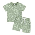 thumbnail image 1 of Bagilaanoe 2pcs Toddler Baby Girl Shorts Set Short Sleeve Floral Print T Shirt Tops + Shorts 6M 12M 18M 24M 3T 4T Kids Casual Summer Clothes, 1 of 7