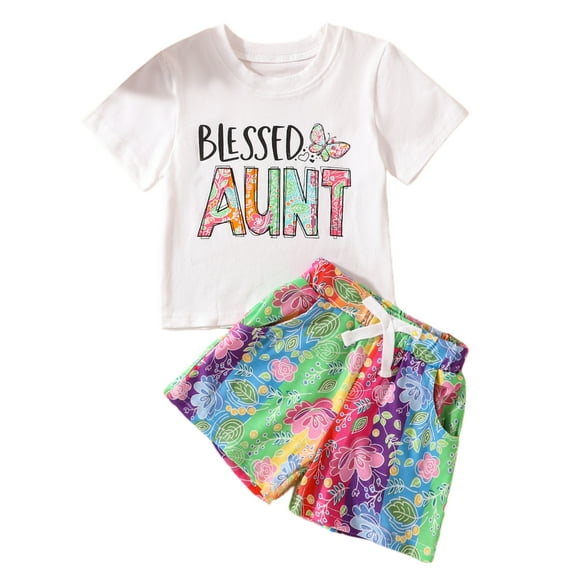 Bagilaanoe 2pcs Toddler Baby Girl Shorts Set Short Sleeve Letter Print T Shirt Tops Shorts 12M 18M 24M 3T 4T 5T Kids Casual Summer Clothes