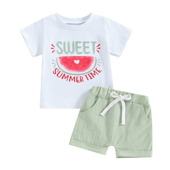 Bagilaanoe 2pcs Toddler Baby Girl Shorts Set Short Sleeve Letter Print T Shirt Tops + Shorts 6M 12M 18M 24M 3T 4T Kids Casual Summer Clothes