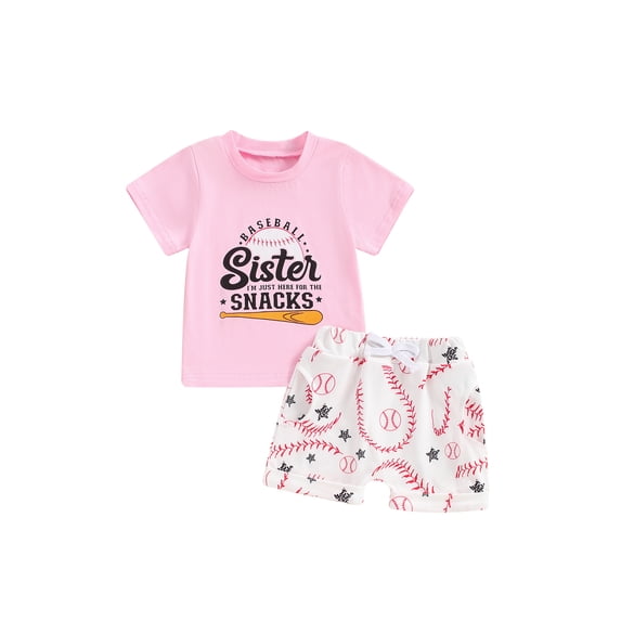 Bagilaanoe 2pcs Toddler Baby Girl Shorts Set Short Sleeve Letter Print T Shirt Tops + Shorts 6M 12M 18M 24M 3T 4T Kids Casual Summer Clothes