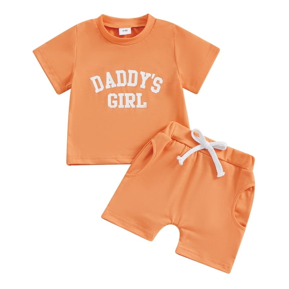Bagilaanoe 2pcs Toddler Baby Girl Shorts Set Short Sleeve Letter Print T Shirt Tops   Shorts 6M 12M 18M 24M 3T Kids Casual Summer Clothes