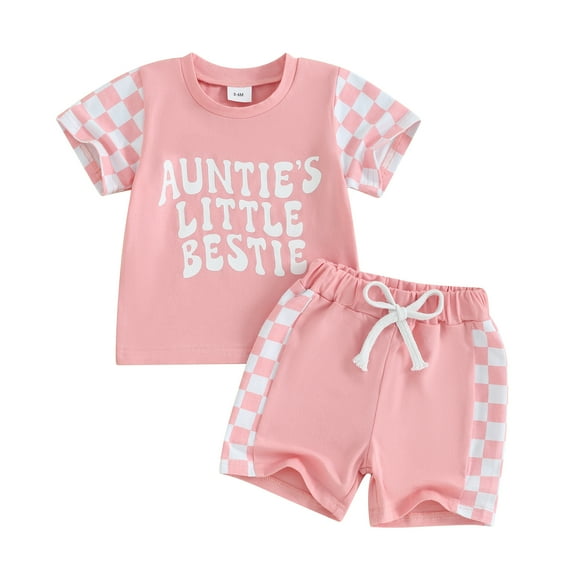 Bagilaanoe 2pcs Toddler Baby Girl Shorts Set Short Sleeve Letter Print T Shirt Tops + Shorts 6M 12M 18M 24M 3T Kids Casual Summer Clothes