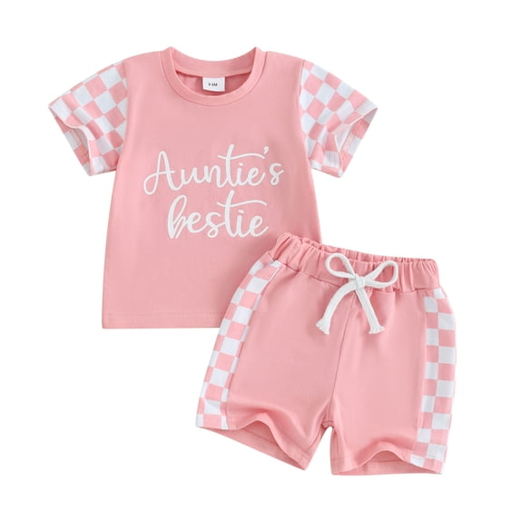 Bagilaanoe 2pcs Toddler Baby Girl Shorts Set Short Sleeve Letter Print T Shirt Tops + Shorts 6M 12M 18M 24M 3T Kids Casual Summer Clothes