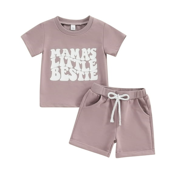 Bagilaanoe 2pcs Toddler Baby Girl Shorts Set Short Sleeve Letter Print T Shirt Tops + Shorts 6M 12M 18M 24M 3T Kids Casual Summer Clothes