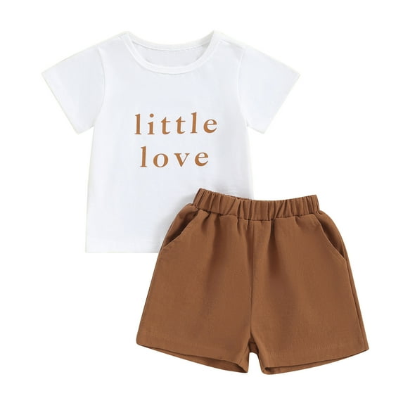 Bagilaanoe 2pcs Toddler Baby Girl Shorts Set Short Sleeve Letter T Shirt Tops + Shorts 3M 6M 12M 18M 24M 3T Kids Casual Summer Clothes
