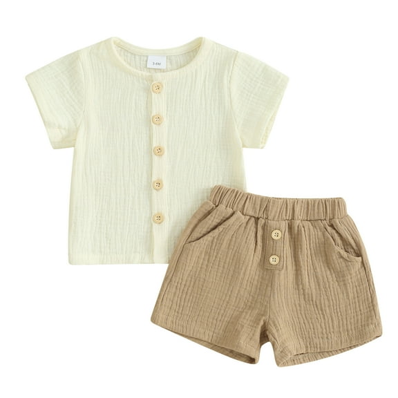 Bagilaanoe 2pcs Toddler Baby Girl Shorts Set Short Sleeve Shirt Tops   Shorts 3M 6M 12M 18M 24M 3T Kids Casual Summer Clothes