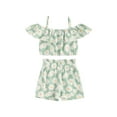 thumbnail image 1 of Bagilaanoe 2pcs Toddler Baby Girl Shorts Set Short Sleeve Off Shoulder Daisy Print T Shirt Tops + Shorts 6M 12M 18M 24M 3T 4T Kids Casual Summer Clothes, 1 of 7