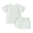 thumbnail image 1 of Bagilaanoe 2pcs Toddler Baby Girl Shorts Set Short Sleeve T Shirt Tops + Shorts 2T 3T 4T 5T 6T Kids Casual Summer Clothes, 1 of 8