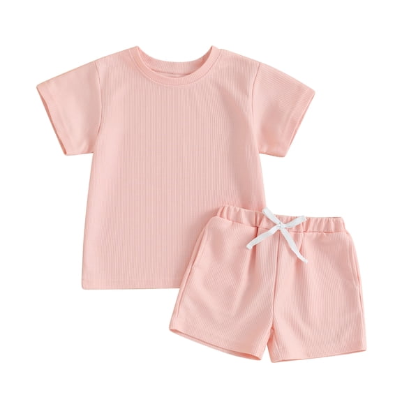Bagilaanoe 2pcs Toddler Baby Girl Shorts Set Short Sleeve T Shirt Tops Shorts 2T 3T 4T 5T 6T Kids Casual Summer Clothes