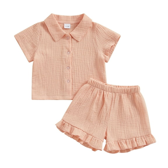 Bagilaanoe 2pcs Toddler Baby Girl Shorts Set Short Sleeve T Shirt Tops Shorts 6M 12M 18M 24M 3T 4T Kids Casual Summer Clothes