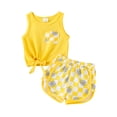 thumbnail image 1 of Bagilaanoe 2pcs Toddler Baby Girl Shorts Set Sleeveless Tank Tops + Shorts 6M 12M 18M 24M 3T Kids Casual Summer Clothes, 1 of 7