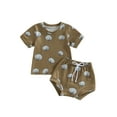 thumbnail image 1 of Bagilaanoe 2pcs Toddler Baby Girls Short Pants Set Floral Print Short Sleeve T-shirt Tops + Shorts 6M 12M 18M 24M 3T Kids Casual Summer Outfits, 1 of 9