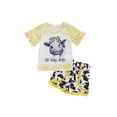 thumbnail image 1 of Bagilaanoe 2pcs Toddler Baby Girls Short Pants Set Print Short Sleeve T-Shirt Tops + Shorts 6M 12M 18M 24M 3T Kids Casual Summer Outfits, 1 of 8