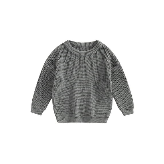 Bagilaanoe 3M-5T Sweater Toddler Boys Girls Fall Winter Clothes Solid Knitted Pullover Jacket Outwear Tops