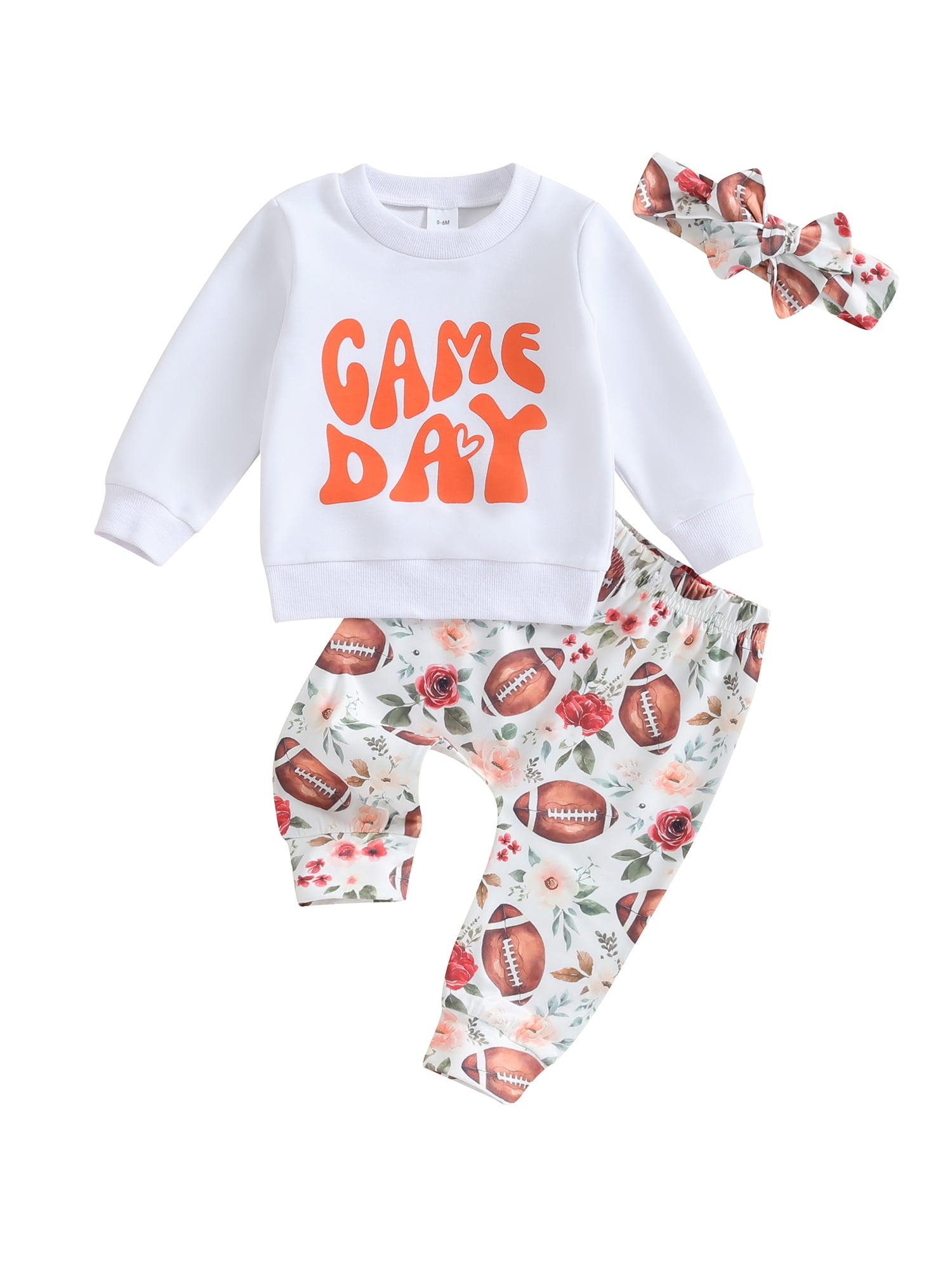 Bagilaanoe 3Pcs Baby Girl Clothing Sets Toddler Print Long Sleeve Sweatshirt Tops + Leggings