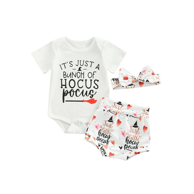 Bagilaanoe 3Pcs Newborn Baby Girl Boy Halloween Outfits Letter