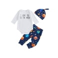 thumbnail image 2 of Cihngjj Newborn Baby Boy Little Brother Romper Set – Long Sleeve, Hat & Leggings Included 2 of 6