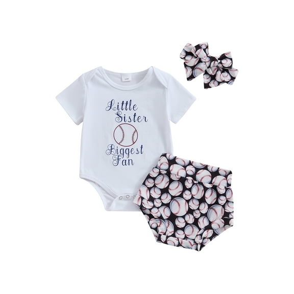 Bagilaanoe 3pcs Newborn Baby Girl Shorts Set Short Sleeve Letter Print Romper Tops   Shorts   Headband 3M 6M 12M 18M Infant Casual Summer Clothes