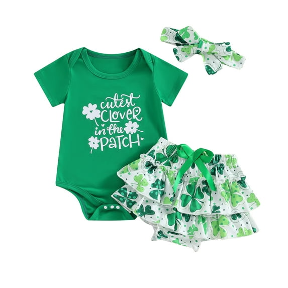 Bagilaanoe 3pcs Newborn Baby Girl Shorts Set Short Sleeve Letter Print T Shirt Tops + Ruffle Shorts + Headband 3M 6M 12M 18M Infant Casual Clothes