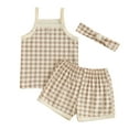 thumbnail image 1 of Bagilaanoe 3pcs Newborn Baby Girl Shorts Set Sleeveless Camisole Tops + Shorts + Headband 3M 6M 12M 18M 24M Infant Casual Summer Clothes, 1 of 8