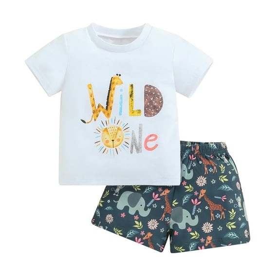 Bagilaanoe 3pcs Newborn Birthday Outfits Baby Boy Shorts Set Short Sleeve Letter Print T Shirt Tops + Shorts 6M 12M 18M Infant Casual Summer Clothes