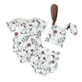 thumbnail image 1 of Bagilaanoe 3pcs Newborn Easter Outfits Baby Boy Girl Shorts Set Short Sleeve Flower Print Romper Tops + Shorts + Hat 3M 6M 12M 18M Infant Casual Summer Clothes, 1 of 8