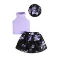 thumbnail image 1 of Bagilaanoe 3pcs Toddler Baby Girl Skirt Set Ribbed Knit Sleeveless Tank Tops + Ruffles Skirts + Hat 6M 9M 12M 18M 24M 3T Kids Casual Summer Clothes, 1 of 7
