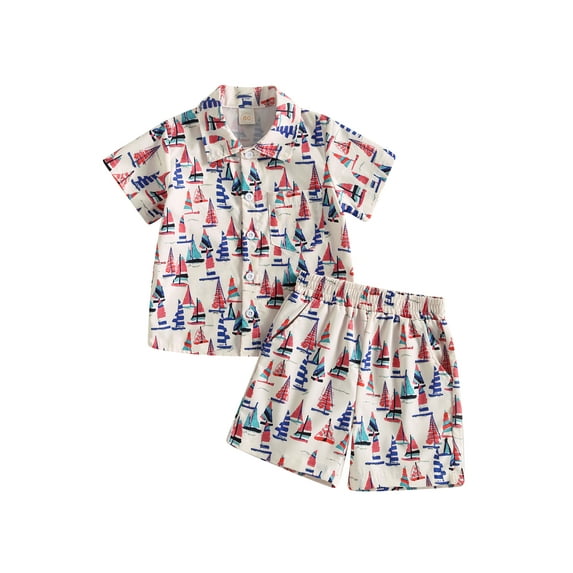 Bagilaanoe 4th of July Clothes for Toddler Baby Boys Short Sleeve Letter Print Shirt Tops + Shorts 6M 12M 18M 24M 3T 4T Kids Independence Day Outfits 3pcs Short Pants Set