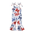 thumbnail image 1 of Bagilaanoe 4th of July Jumpsuit for Toddler Baby Girl Sleeveless Print Romper Overalls 12M 18M 24M 3T 4T 5T Kids Long Flared Pants Independence Day Clothes, 1 of 7